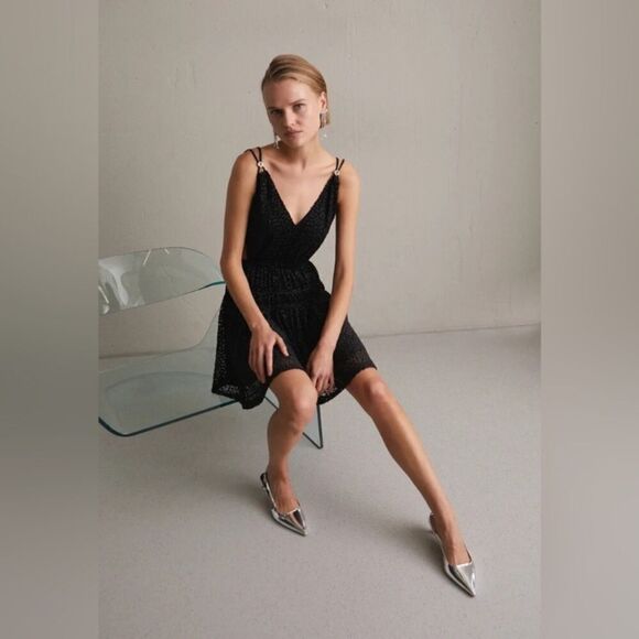 Maje Roany Velvet Cut Out Mini Dress - Picture 3 of 14